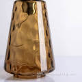 Clear smoke gray and amber glass table lamp